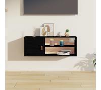 vidaXL Armario de pared de madera maciza de pino negro 80x30x30 cm