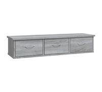 vidaXL Armario de pared flotante colgante madera contrachapada gris Sonoma 88x26x18,5 cm