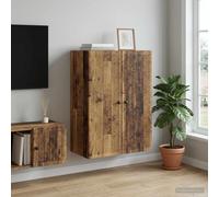 vidaXL Armario de pared Madera envejecida 66 x 34,5 x 90 cm