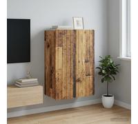 vidaXL Armario de pared Madera envejecida 66 x 34,5 x 92 cm