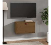vidaXL Armario de pared madera maciza de pino marrón miel 60x30x35 cm