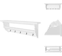 vidaXL Armario de pared MDF blanco, estilo barroco, con ganchos y soporte para abrigos