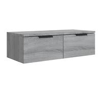 vidaXL Armario de pared colgante con cajones y estante TV, contrachapada Gris Sonoma