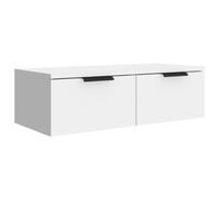 vidaXL Armario de pared con cajones y estante flotante, madera contrachapada, blanco