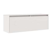 vidaXL Armario de Pared Muebles Estante Flotante Salón Sala de Estar Colgante Decoración Almacenaje Blanco 100x30x35 cm Madera Maciza de Pino