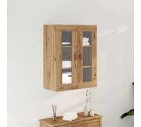 vidaXL Armario de Pared Roble Artesanal 69,5 x 34 x 90 cm, puerta de vidrio vintage