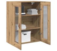 vidaXL Armario de Pared Roble Artesanal 69,5 x 34 x 90 cm, puerta de vidrio vintage