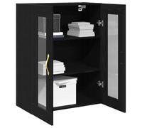 vidaXL Armario de Pared Roble Negro 69,5 x 34 x 90 cm, Gabinete Moderno, diseño Rectangular, Gran Capacidad, Mueble Duradero para Sala, organización y exhibición