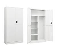 vidaXL Armario de Taquilla Casillero Escuela Libros Archivos Almacenamiento Oficina Archivador Habitación de Acero Blanco 90x40x180 cm
