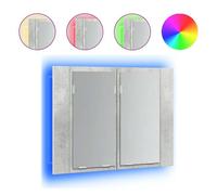 Vidaxl armario espejo baño luz led acrílico gris hormigón 60x12x45 cm