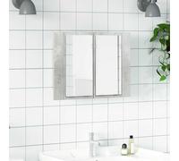 Vidaxl armario espejo baño luz led acrílico gris hormigón 60x12x45 cm