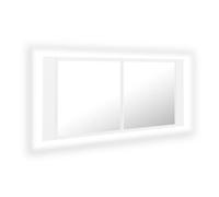 Vidaxl armario espejo de baño con luz led acrílico blanco 100x12x45 cm
