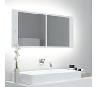 Vidaxl armario espejo de baño con luz led acrílico blanco 100x12x45 cm