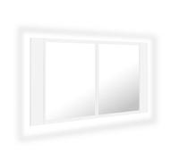 Vidaxl armario espejo de baño con luz led acrílico blanco 80x12x45 cm