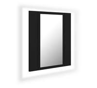 vidaXL Armario espejo de baño con luz LED acrílico negro 40x12x45 cm