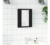 vidaXL Armario espejo de baño con luz LED acrílico negro 40x12x45 cm