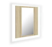 Vidaxl armario espejo de baño led acrílico roble sonoma 40x12x45 cm