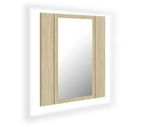 vidaXL Armario Espejo de baño LED acrílico Roble Sonoma 40x12x45 cm