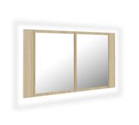 Vidaxl armario espejo de baño led acrílico roble sonoma 80x12x45 cm