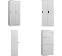 vidaXL Armario gris claro de 80x50x180 cm, acero. Armario, armarios, perchas, estantería