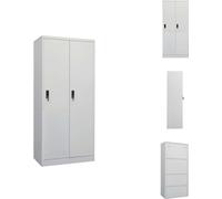 vidaXL Armario gris claro de 80x50x180 cm, acero - Armarios
