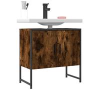 vidaXL Armario lavabo baño madera ingeniería roble ahumado 60x33x60 cm