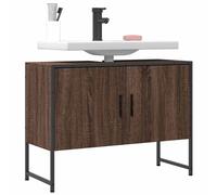 vidaXL Armario lavabo baño madera ingeniería roble marrón 80x33x60 cm