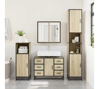vidaXL Armario lavabo baño madera ingeniería roble Sonoma 80x33x60 cm