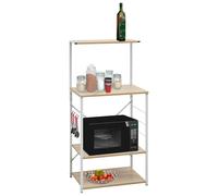 vidaXL Armario microondas madera ingeniería blanco roble 60x39,6x123cm