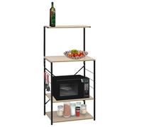 vidaXL Armario microondas madera ingeniería negro roble 60x39,6x123 cm