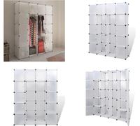 vidaXL Armario modular con 14 compartimentos, blanco, 37x146x180,5 cm - Armario modular - Armarios modulares - Almacenamiento de ropa - Estantería para zapatos