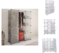 vidaXL Armario modular con 9 compartimentos, 37x115x150 cm, color blanco - Armarios