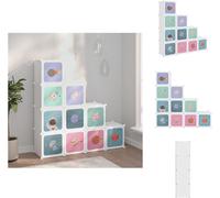 vidaXL Armario modular para niños con 10 cubos, color blanco, fabricado en PP - Estanterías y armarios para zapatos