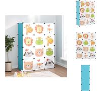 vidaXL Armario modular para niños con 12 compartimentos, color azul, fabricado en PP - Estanterías y armarios para zapatos