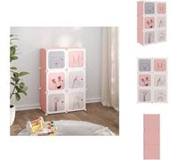 vidaXL Armario modular para niños con 6 compartimentos, color rosa, fabricado en PP - Estanterías y armarios para zapatos