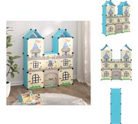 vidaXL Armario modular para niños con 8 compartimentos, color azul, fabricado en PP - Estanterías y armarios para zapatos