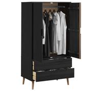vidaXL Armario Molde Negro 90 x 55 x 175 cm Madera de Pino Maciza