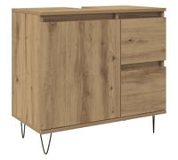 vidaXL Armario Mueble de Tocador baño Madera Ingeniería Roble 65x33x60 cm