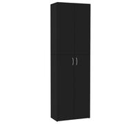 vidaXL Armario de oficina de madera contrachapada negro 60x32x190 cm