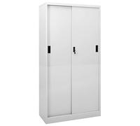 vidaXL Armario oficina Mueble archivador con puerta corredera Acero gris claro 90x40x180 cm