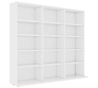 vidaXL Armario para CDs madera contrachapada blanco 100x23x89,5 cm