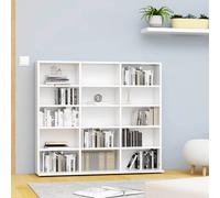 vidaXL Armario para CDs madera contrachapada blanco 100x23x89,5 cm
