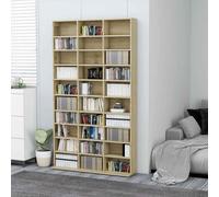 vidaXL Estantería para CD Madera contrachapada Roble Sonoma 102x16x177,5 cm