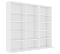 vidaXL Estantería para CD Aparador Armario Mueble Mostrador Organizador Almacenamiento Salón Casa Hogar Madera Contrachapada Blanco 100x23x89.5 cm