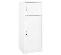 vidaXL Armario para el hogar, sala de estar, taquilla de almacenamiento para muebles, arnés con estante blanco, 53 x 53 x 140 cm, acero