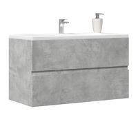 vidaXL Armario para lavabo contrachapada gris hormigón 90x38,5x45 cm