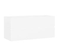 vidaXL Armario para Lavabo Lavamanos Inodoro Aseo Muebles Mobiliario Almacenamiento Estante Robusto Estable Madera Contrachapada Blanco 100x38,5x45 cm
