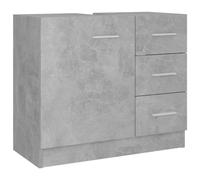 vidaXL Armario para Lavabo Lavamanos Inodoro Aseo Muebles Mobiliario Almacenamiento Estante Robusto Estable Contrachapada Gris Hormigón 63x30x54 cm
