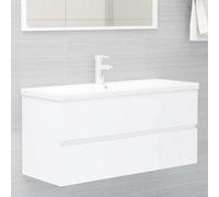 vidaXL Armario para lavabo madera contrachapada blanco 100x38,5x45 cm
