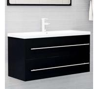 vidaXL Armario para lavabo madera contrachapada negro 100x38,5x48 cm